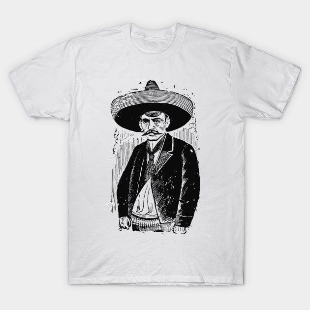 Emiliano Zapata Salazar Drawing T-Shirt by olemanner